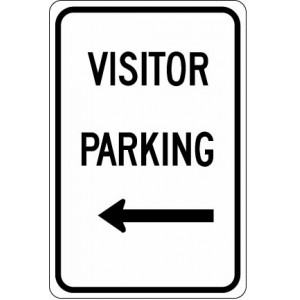 Visitor Parking with Left Arrow Sign